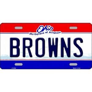 NFL Browns Metal License Plate Auto Truck Sign New Cleveland Football Wall